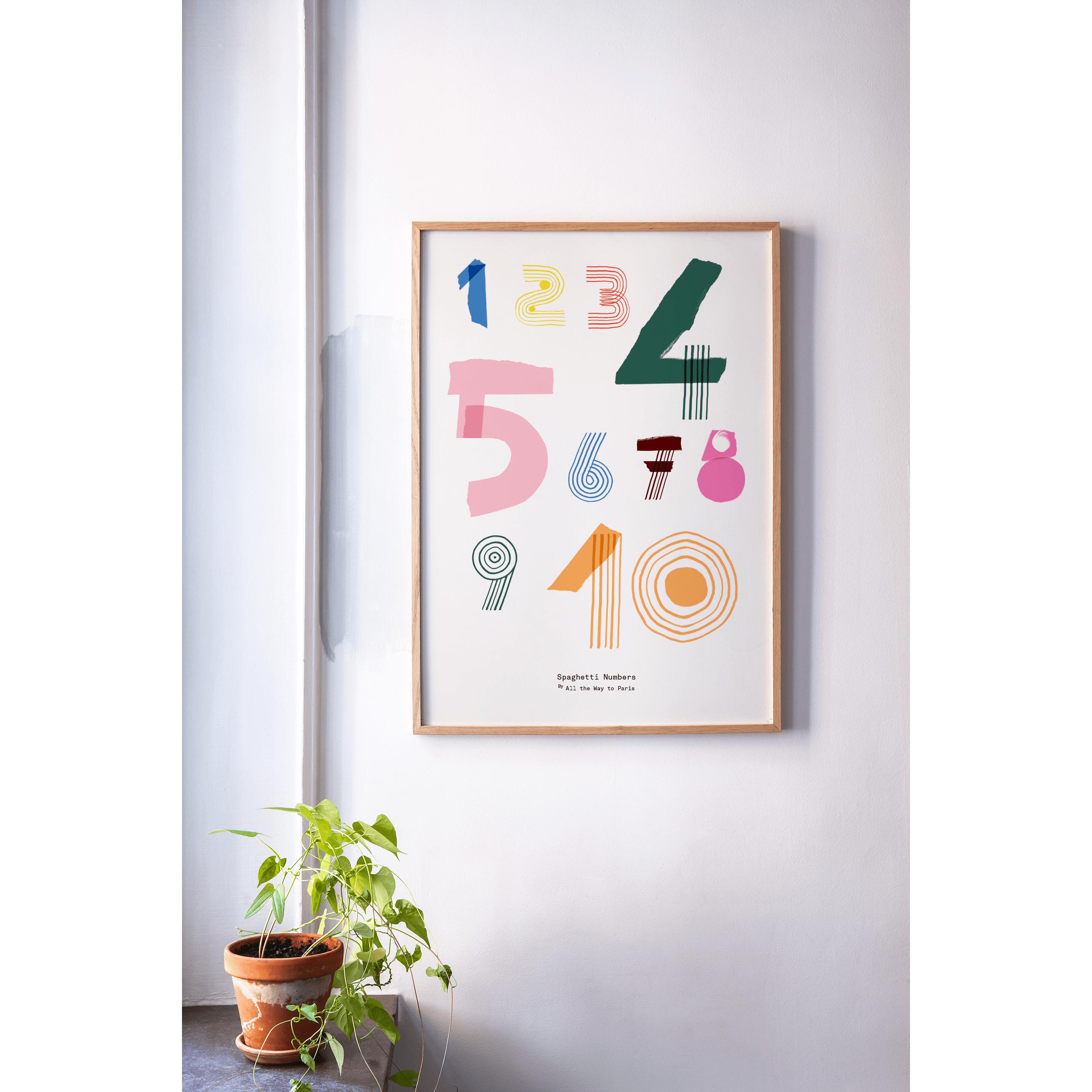 Paper Collective Spaghetti Numbers Poster, 50x70 cm