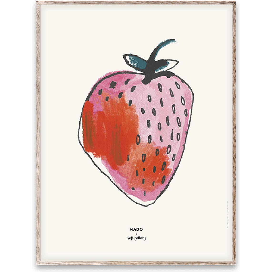 Paper Collective Strawberry Affisch, 30x40 cm