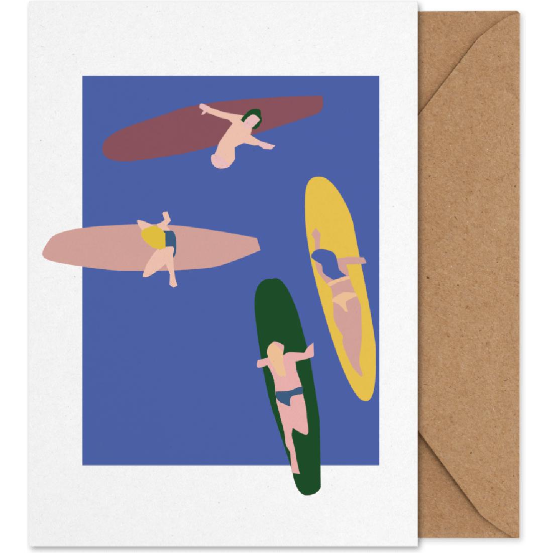 Paper Collective Surfers konstkort