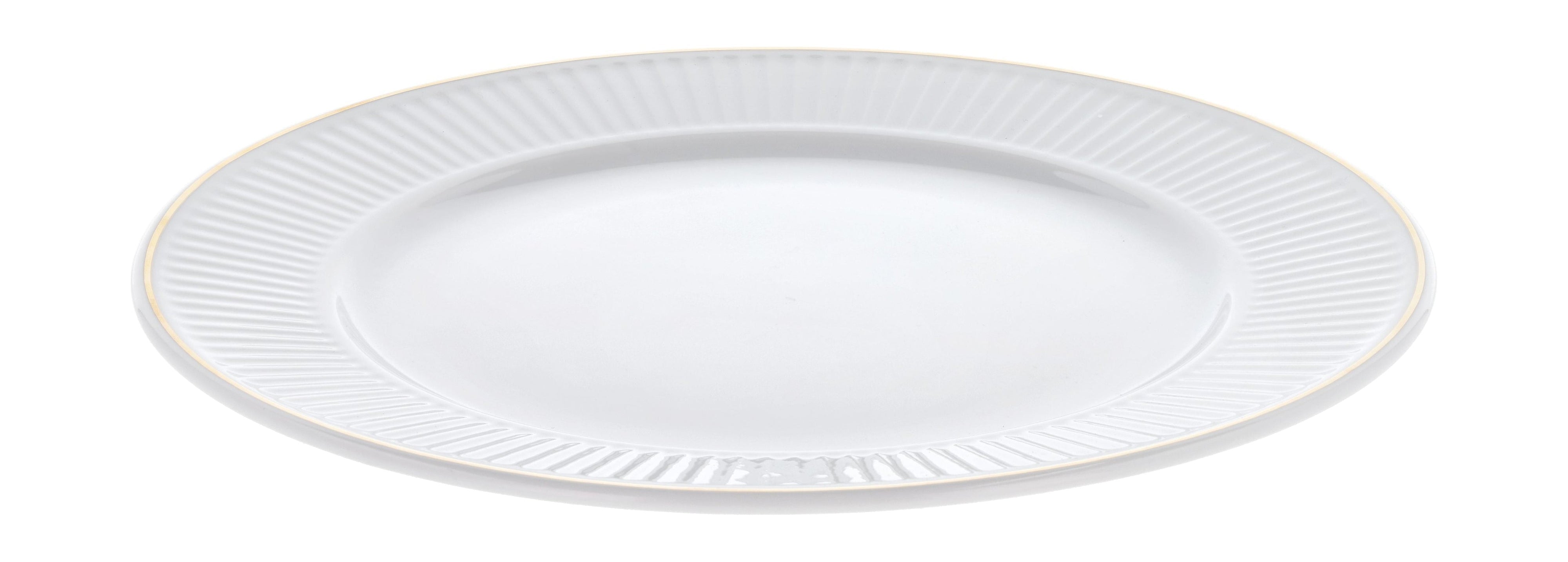 Pillivuyt Plissé Plate White/Matte Gold, Ø22 cm