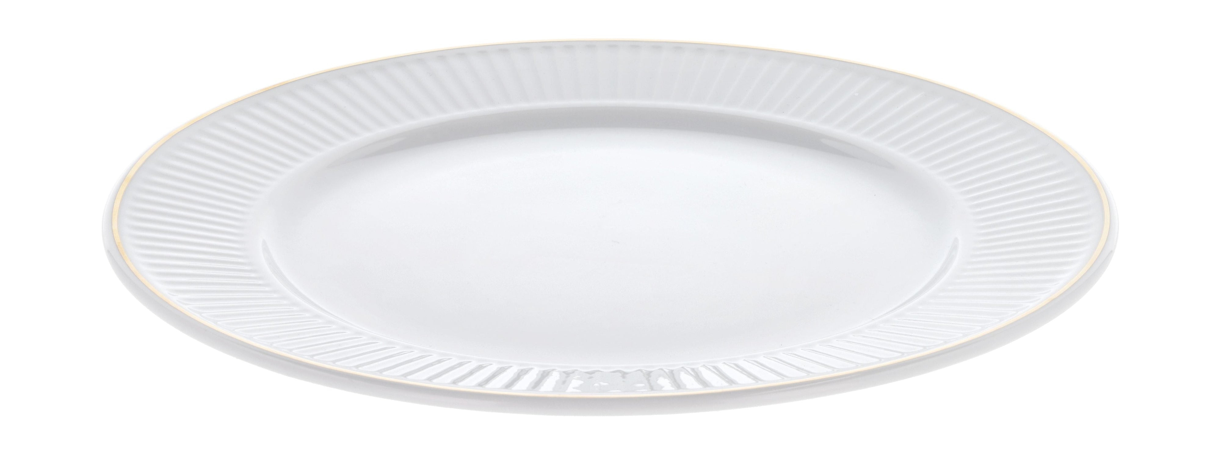 Pillivuyt Plissé Plate White/Matte Gold, Ø28 cm
