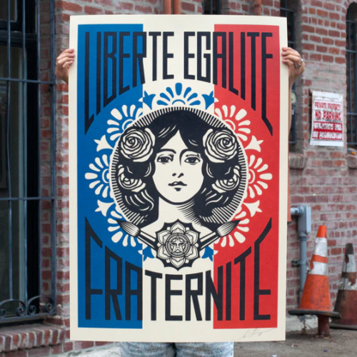 Print Liberté Egalité Fraternité by SHEPARD FAIREY alias OBEY