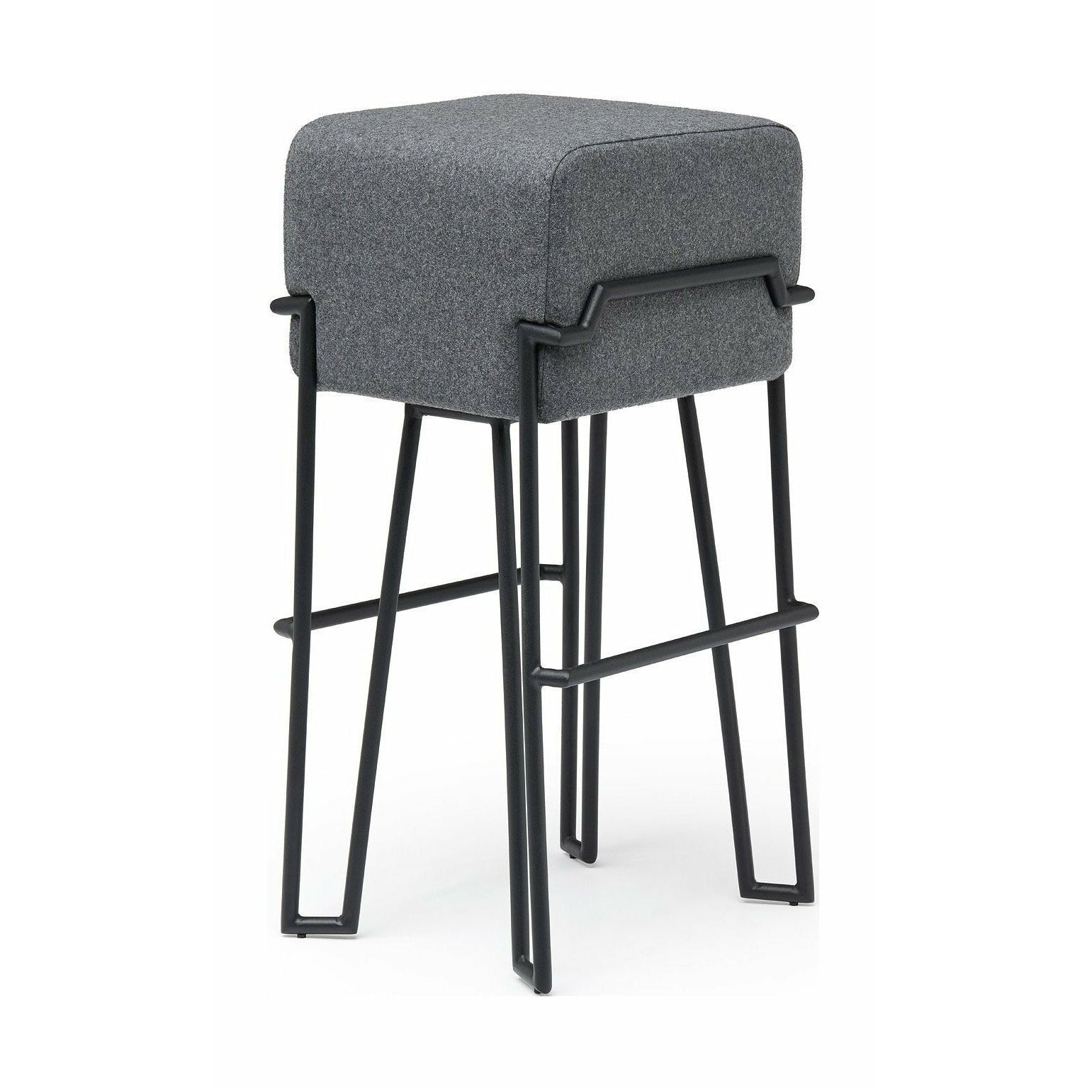 Puik Bokk barstol, svart ram / ljusgrå filt