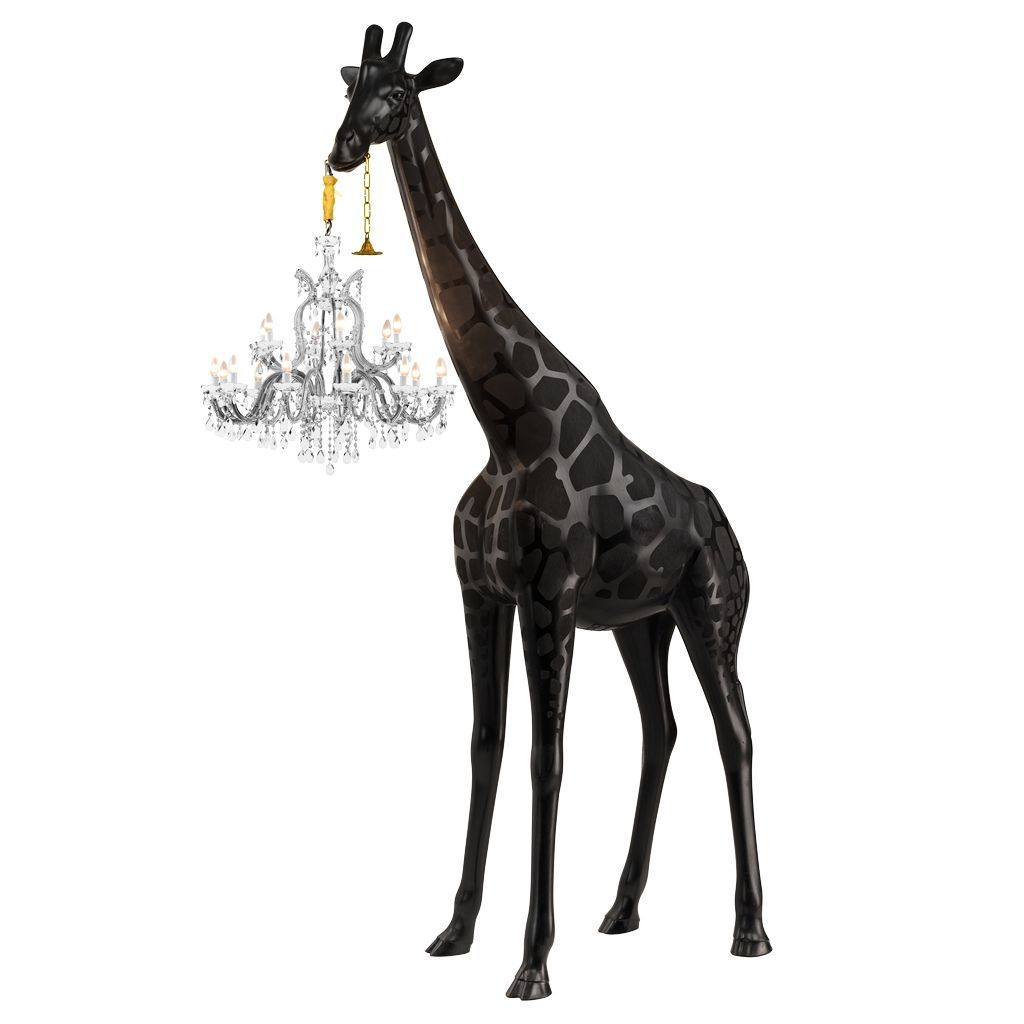 Qeeboo Giraff i kärlek golvlampa h 4m, svart