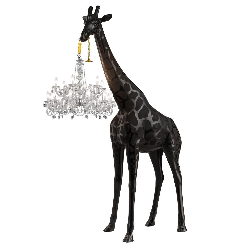 Qeeboo Giraffe in Love Outdoor Gulvlampe H 4m, Sort