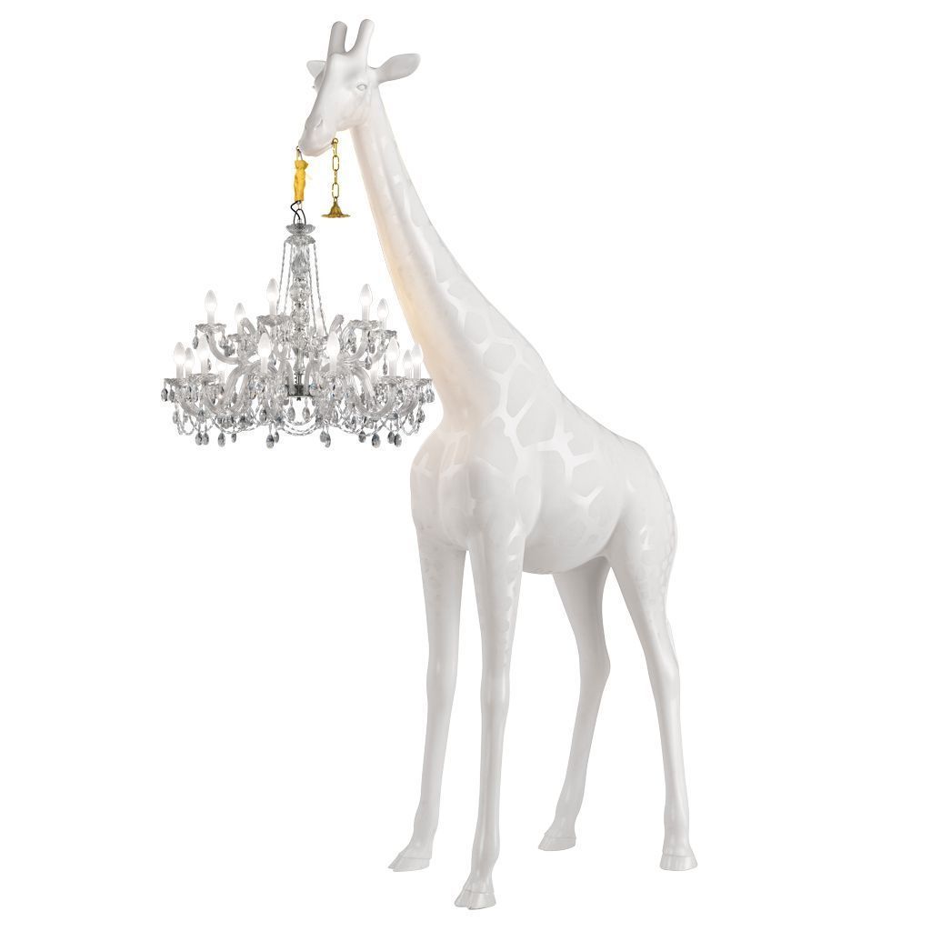 Qeeboo Giraffe in Love Outdoor Gulvlampe H 4m, Hvid