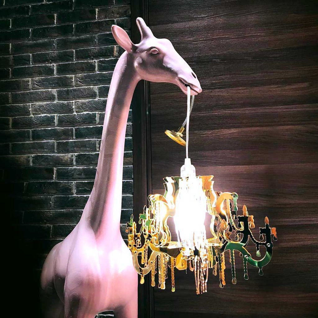 Qeeboo Giraffe in Love Gulvlampe XS H 1m, Dusty Rose