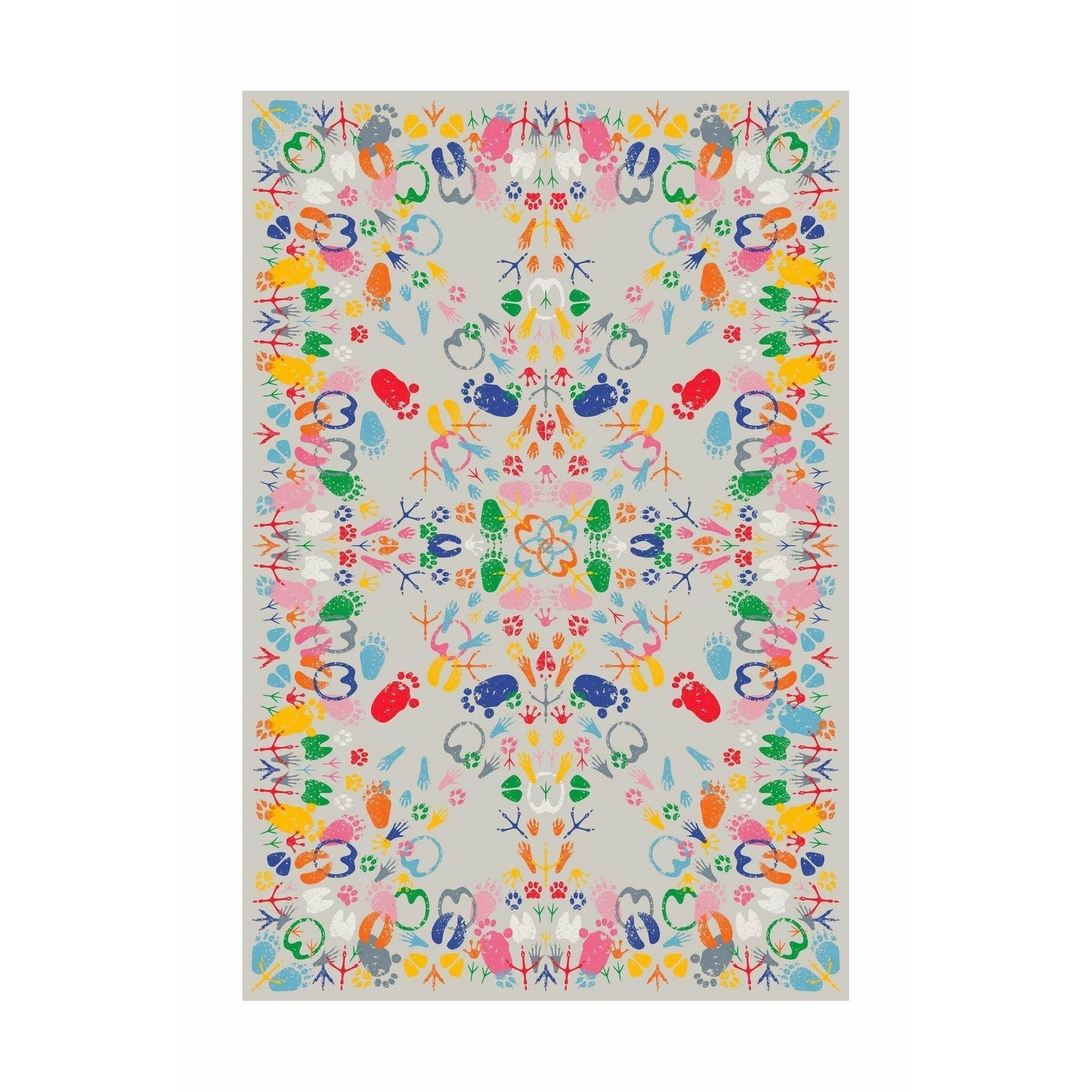 Qeeboo Let's Dance Animal Trace's Carpet 200x300 cm, Light Multi -färgade