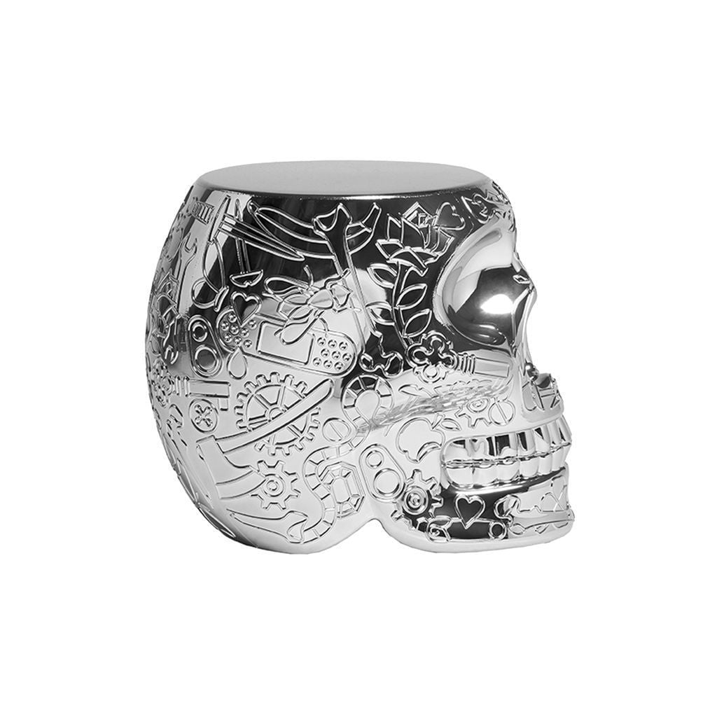 Qeeboo Mexikos stol/sidobord metallfinish, silver