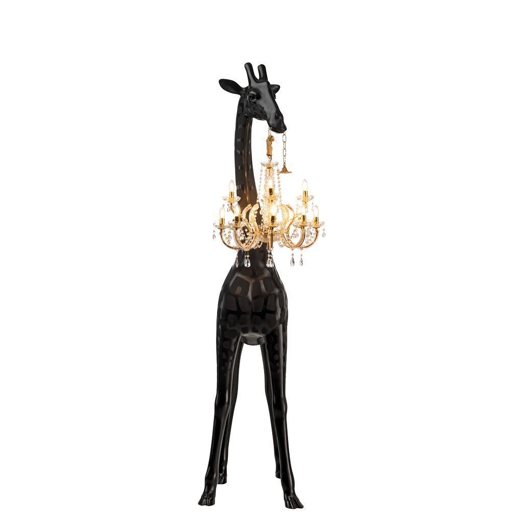 Qeeboo Ny giraff i kärlek golvlampa m h 2,65 m, svart