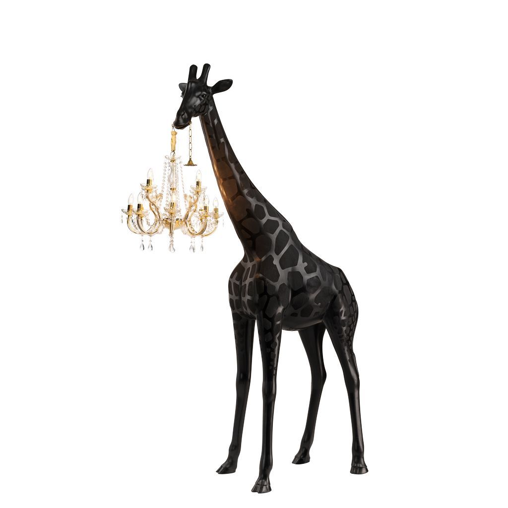 Qeeboo Ny giraff i kärlek golvlampa m h 2,65 m, svart