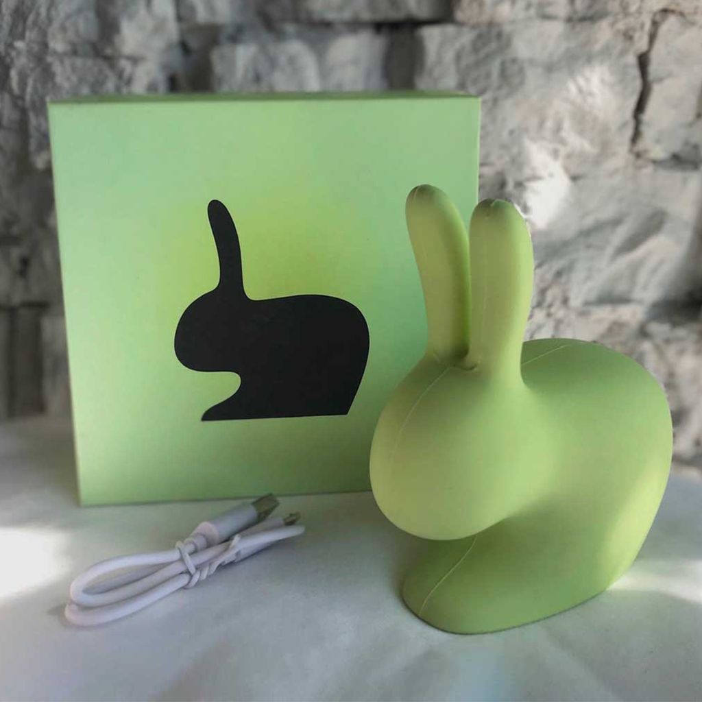Qeeboo Rabbit Mini Powerbank, Green