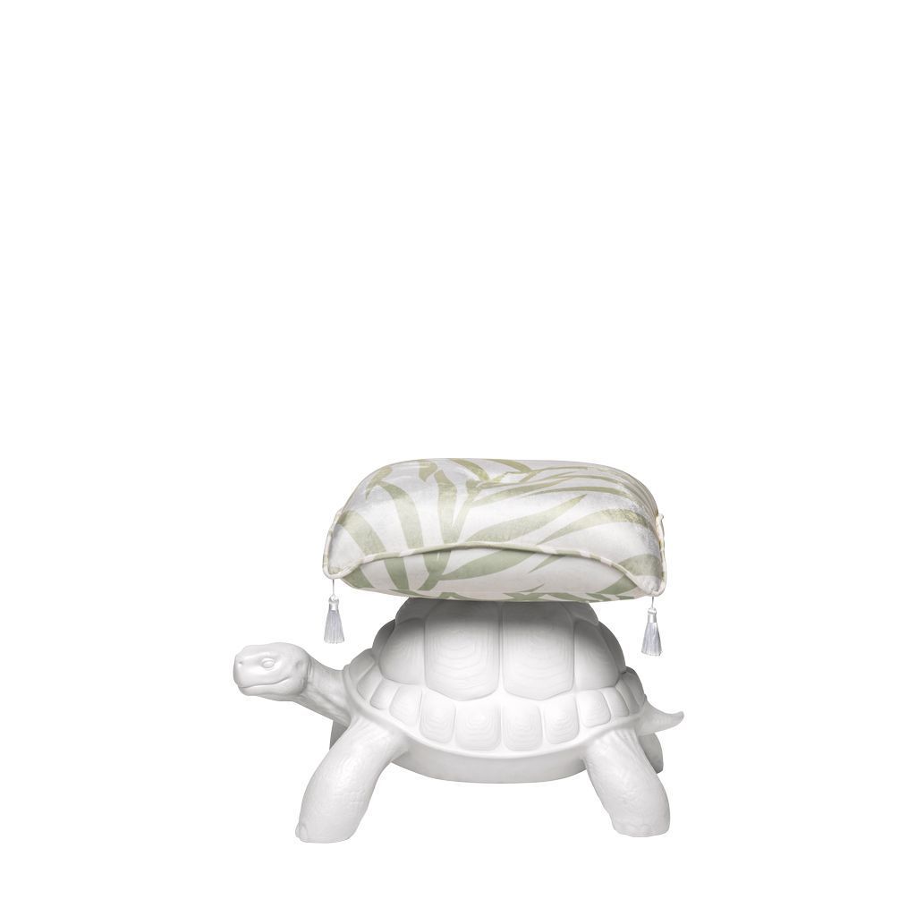 Qeeboo Sköldpadda bär puf, vit