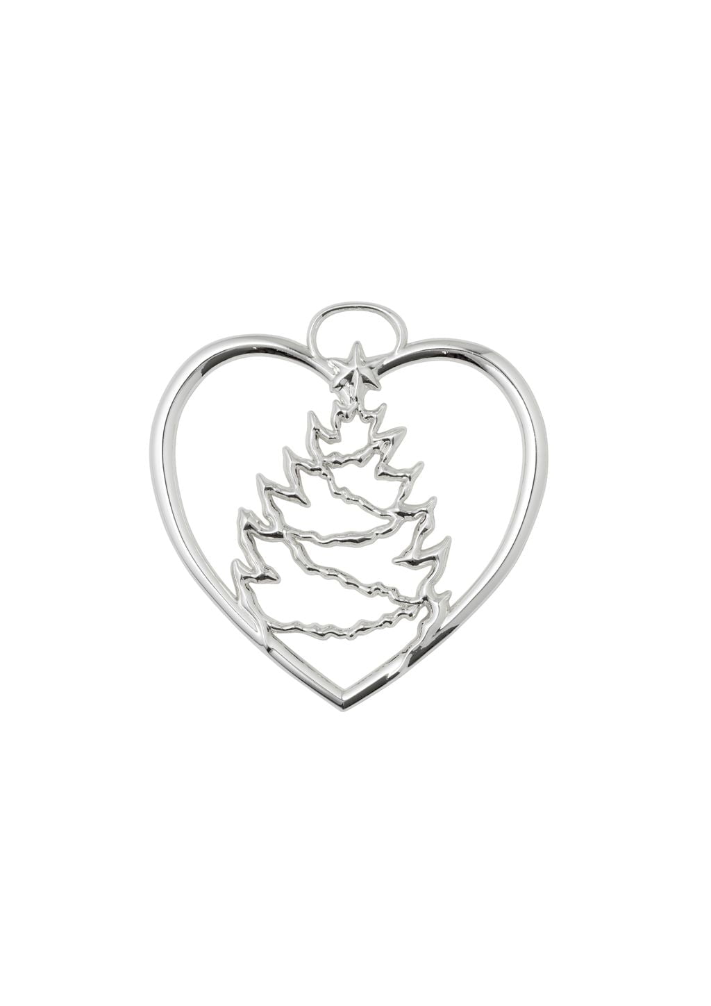 Rosendahl Karen Blixen Heart Christmas Tree H7.5 CM, Silver Silated