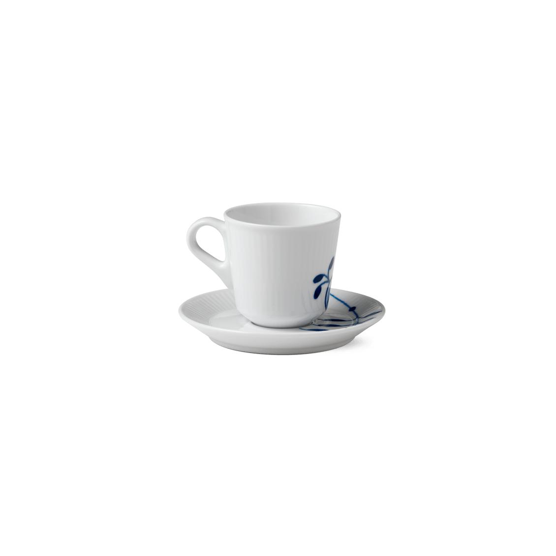 Royal Copenhagen Blue Mega Rifled Espresso Cup med tefat, 9cl