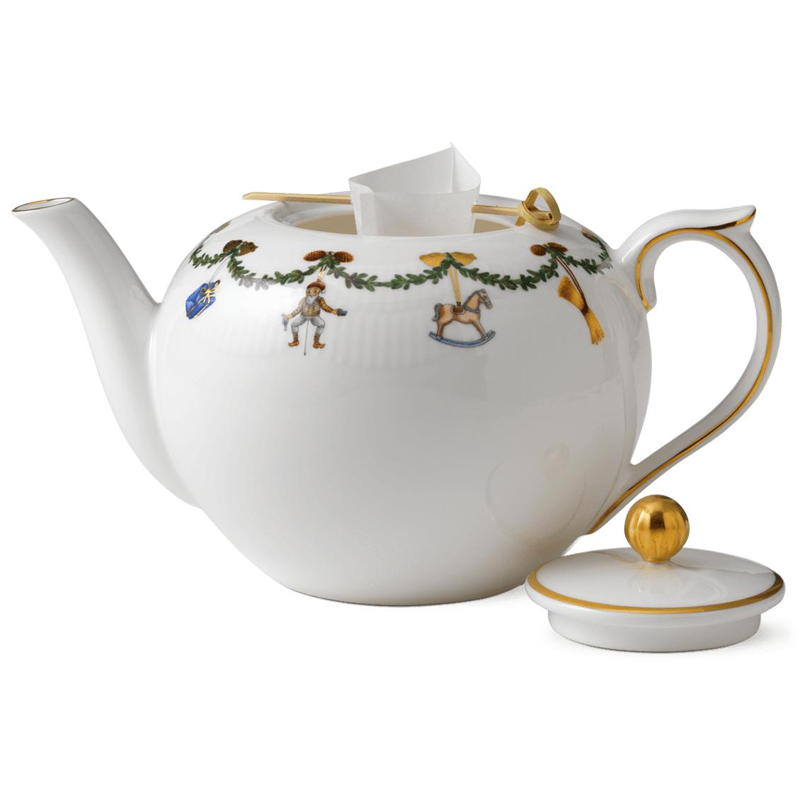 Royal Copenhagen Star Rifled Christmas Teapot