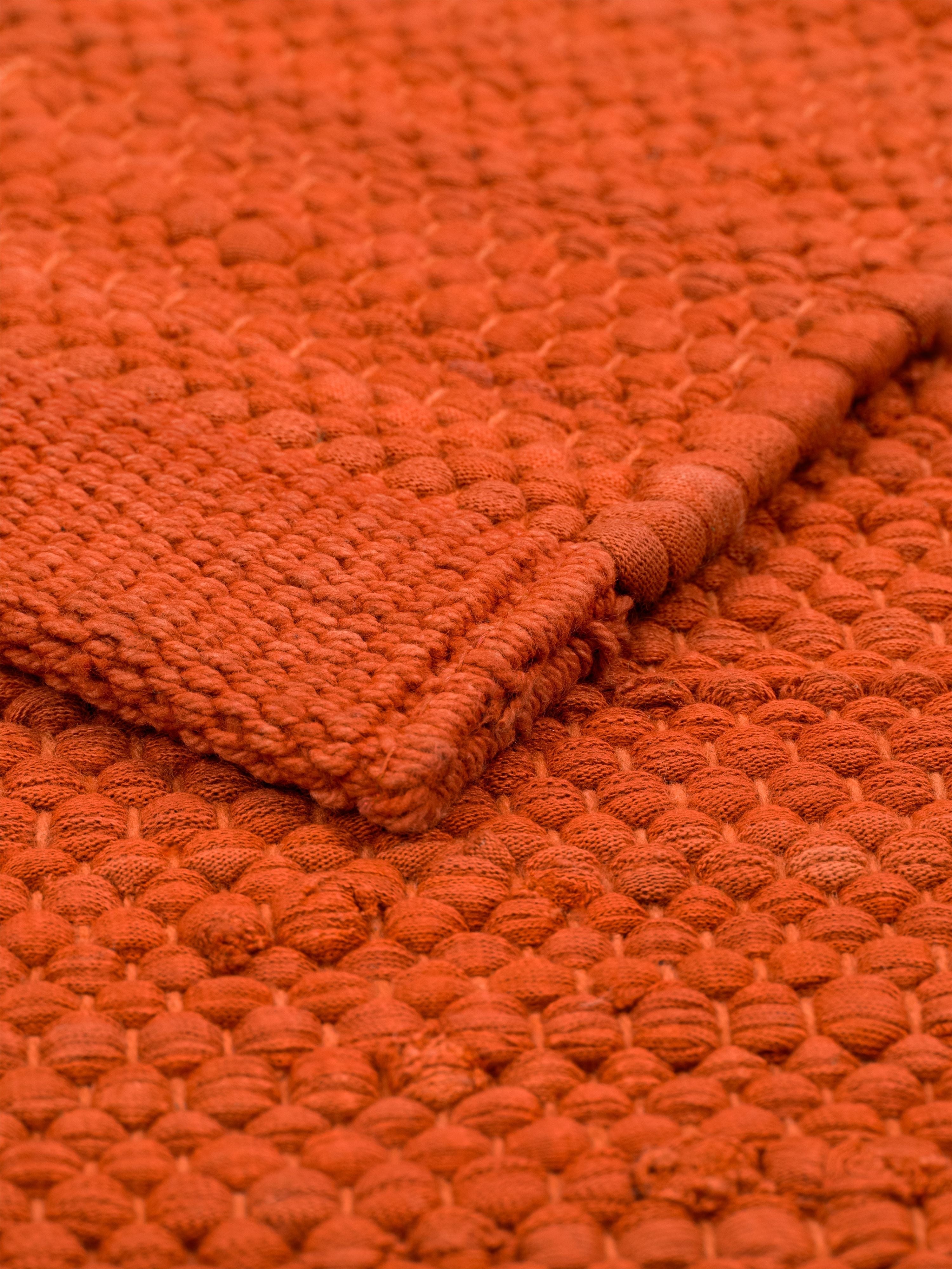 Rug Solid Cotton Tæppe 75 x 200 Cm, Solar Orange
