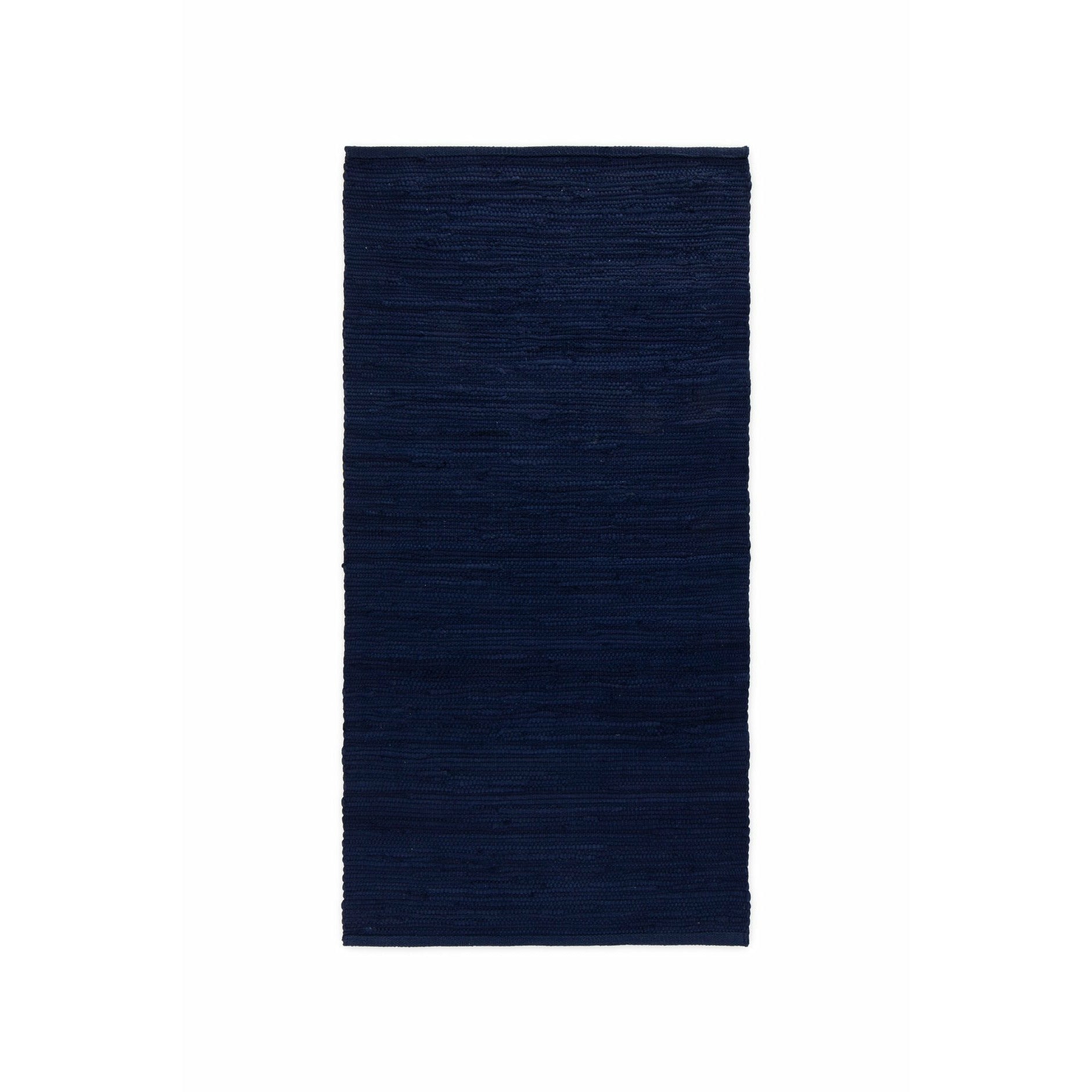 Rug Solid Cotton Tæppe Deep Ocean Blue, 75 x 300 cm