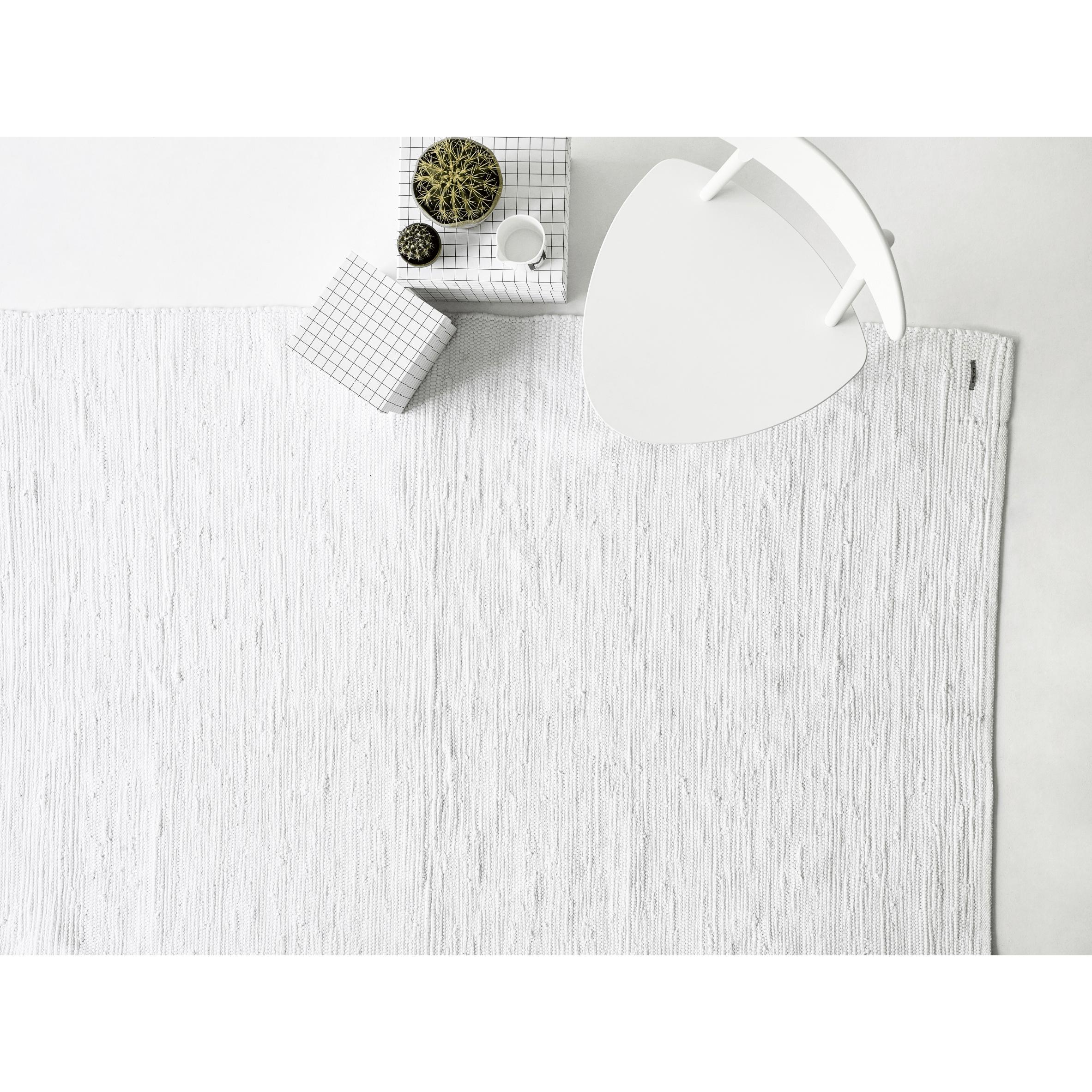 Rug Solid Cotton Tæppe White, 170 x 240 cm