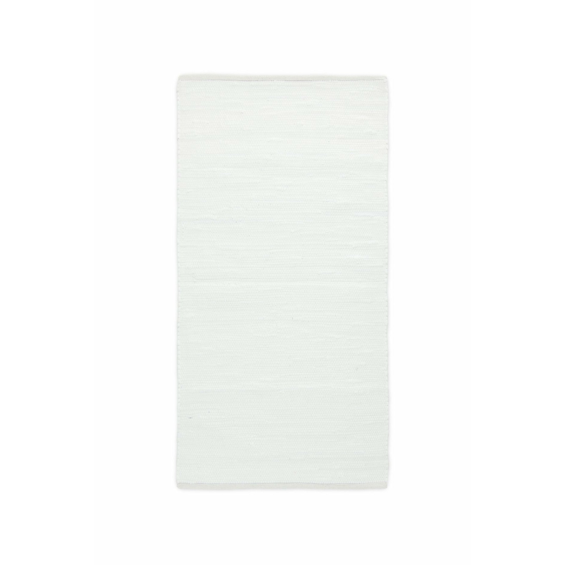 Rug Solid Bomullsmattan vit, 65 x 135 cm