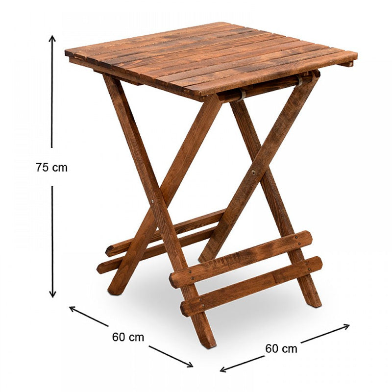 Garden Dining Set DUCHESS Wooden Table 60x60cm