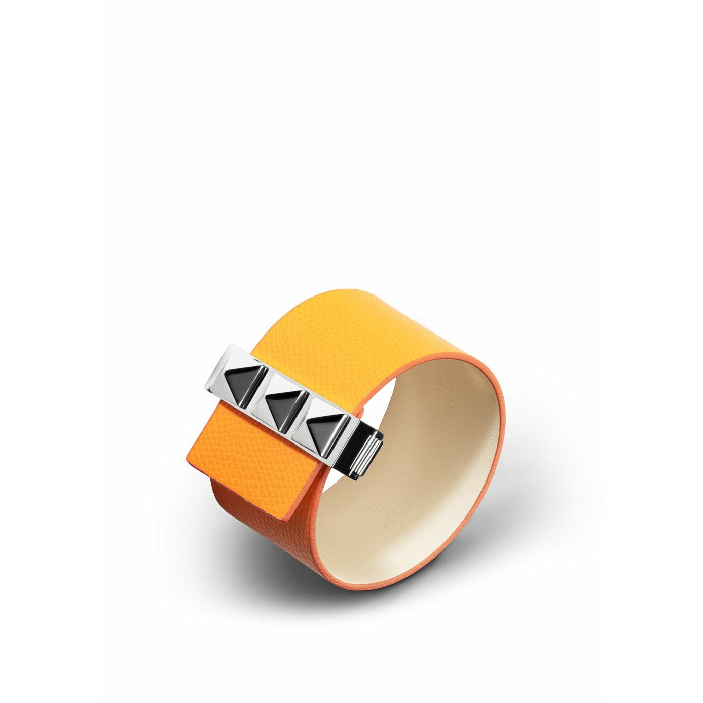 Skultuna Clasp Rivets Thin Armbånd Poleret Stål 38 mm L 17 & 18 cm, Orange