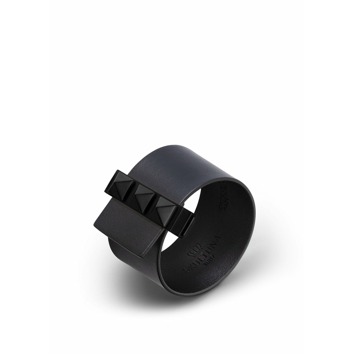 Skultuna KLASP -nitar tunna armband MAT Svart 38 mm L 17 & 18 cm, svart