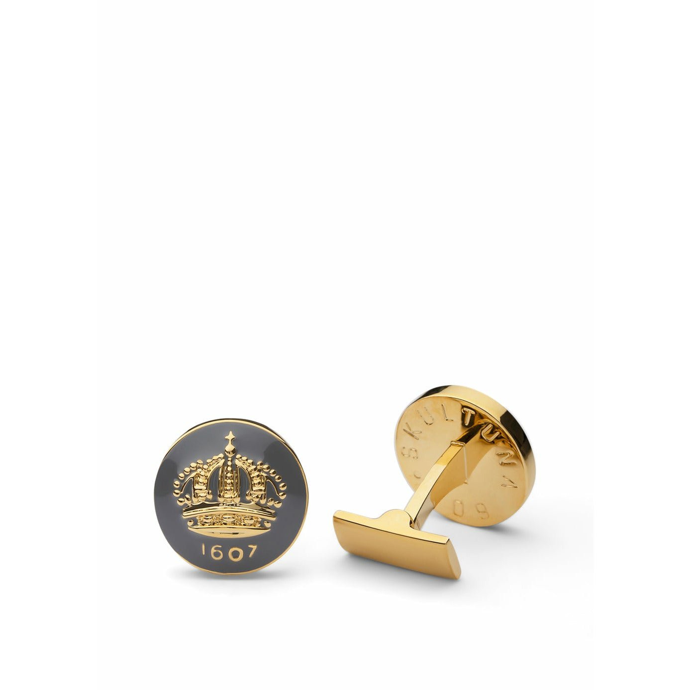 Skultuna Crown Gold Cuff -knapp Ø1,7 cm, Mountbatten Gray