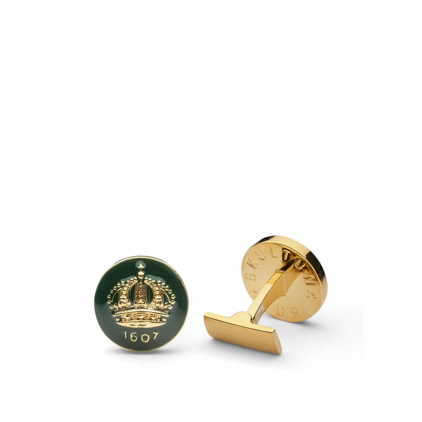 Skultuna Crown Gold Cuff -knapp Ø1,7 cm, racinggrönt