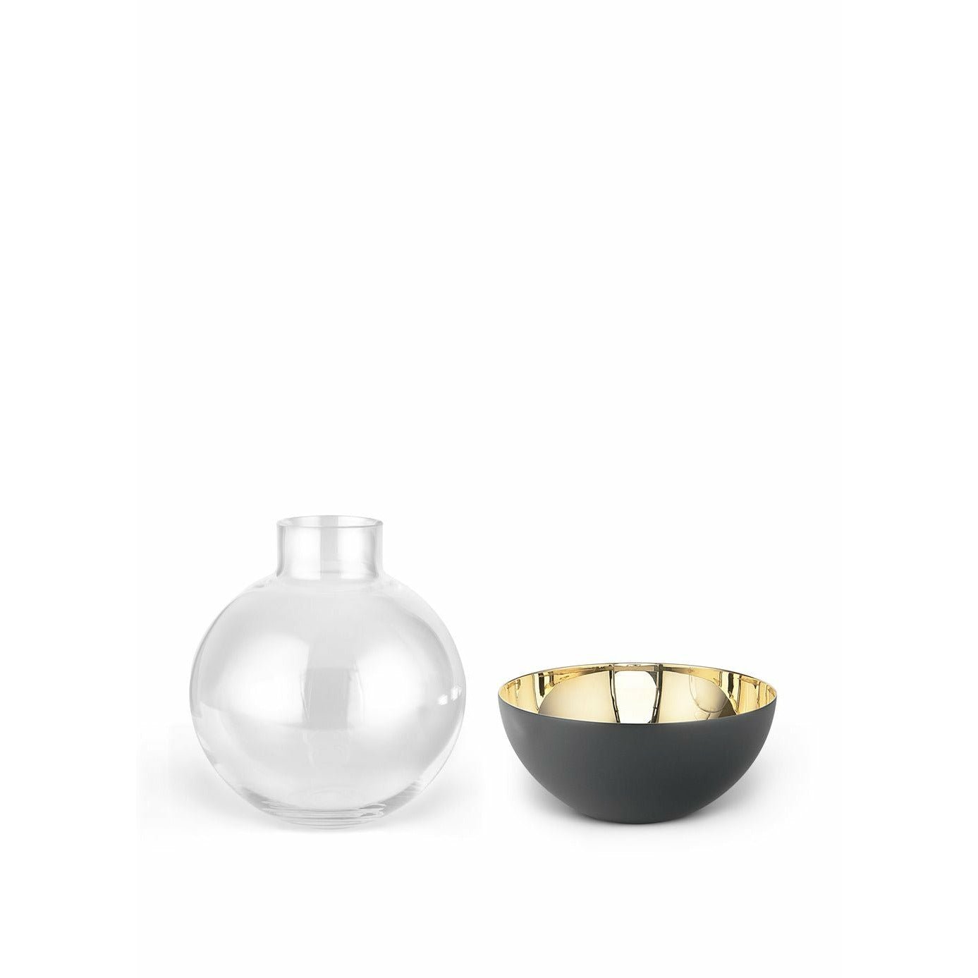 Skultuna Pomme Vase & Candlestick liten, mörkgrå