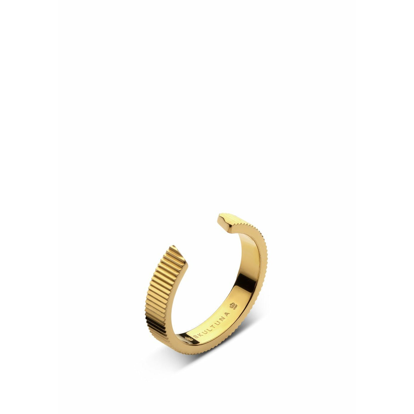 Skultuna Ribbed Ring Lille Medium Forgyldt 316L stål, Ø1,6 cm