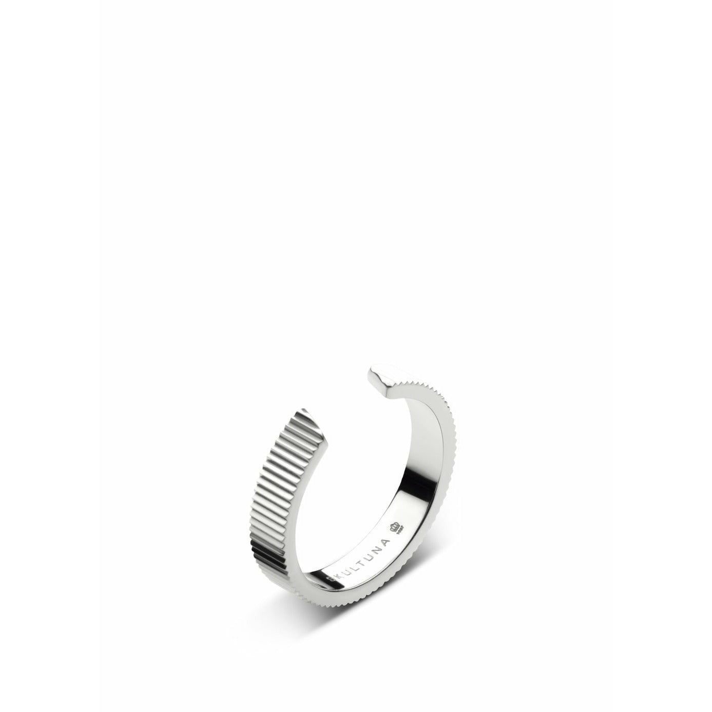 Skultuna Ribbad ring liten medium polerat stål, Ø1,6 cm