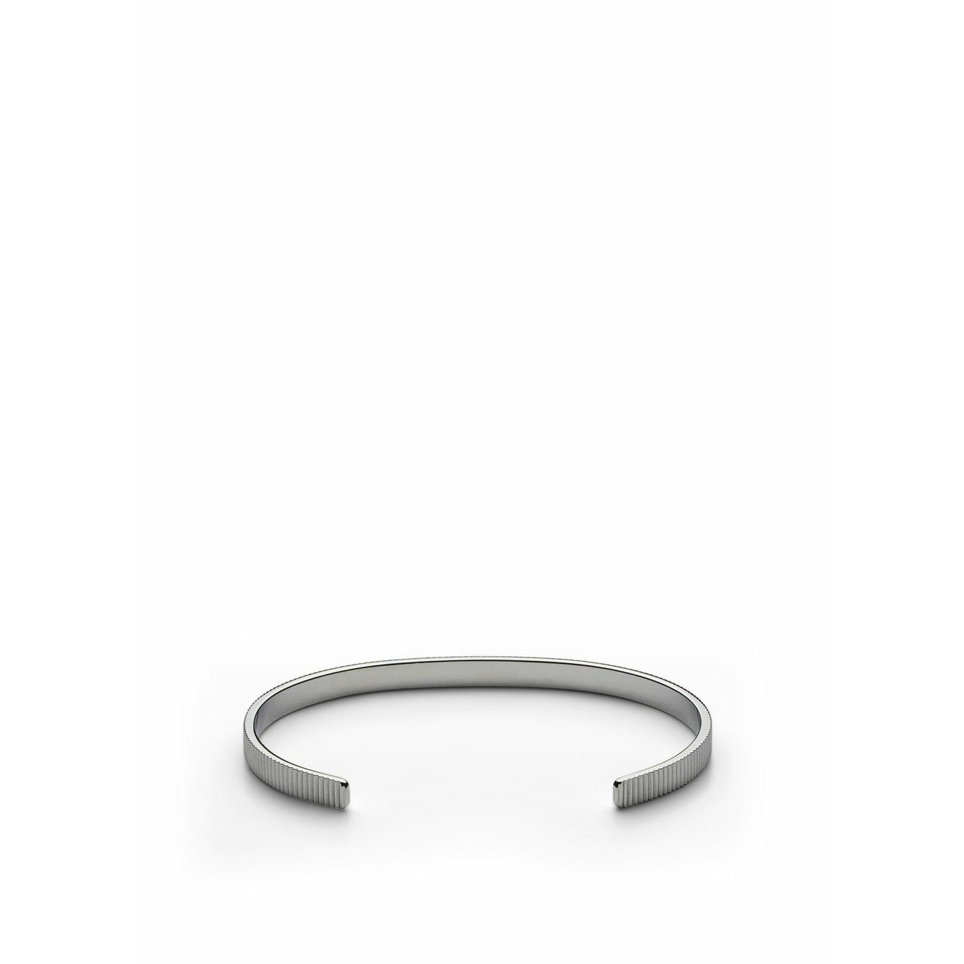 Skultuna Ribbat tunt armband stort polerat stål, Ø18,5 cm