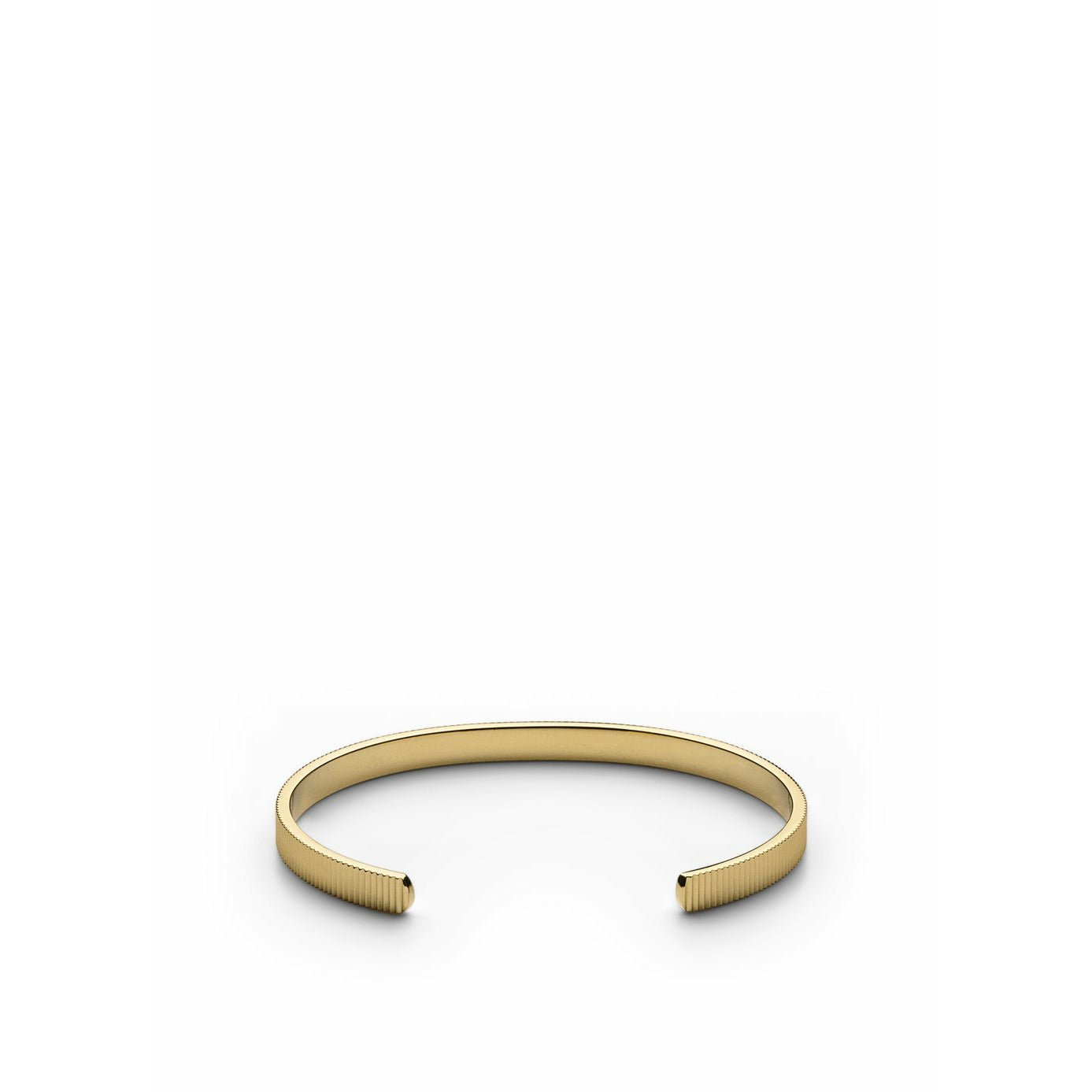 Skultuna Ribbed tunt armband medium guldpläterad, Ø16,5 cm