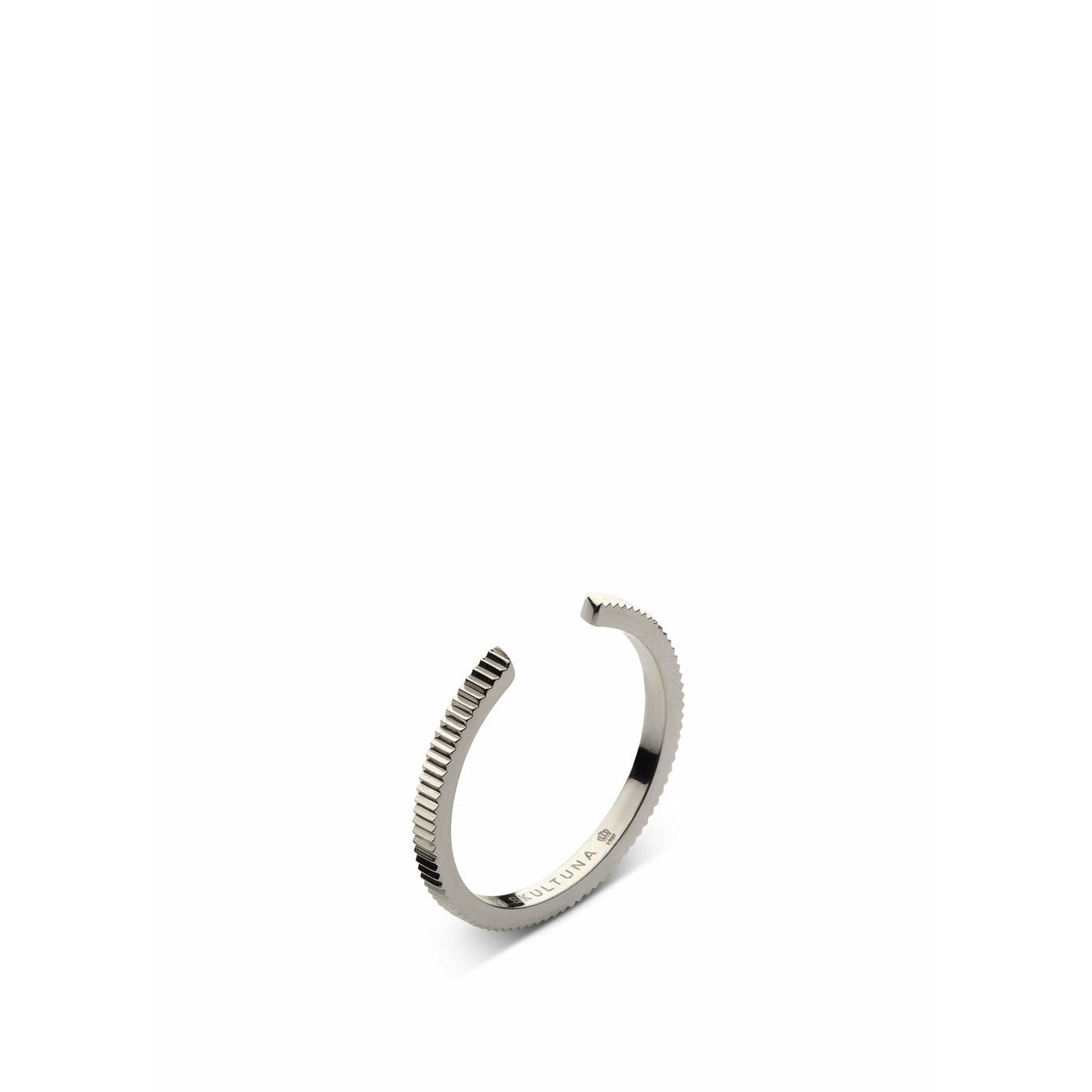 Skultuna Ribbed Thin Ring Medium Poleret Stål, Ø1,73 cm