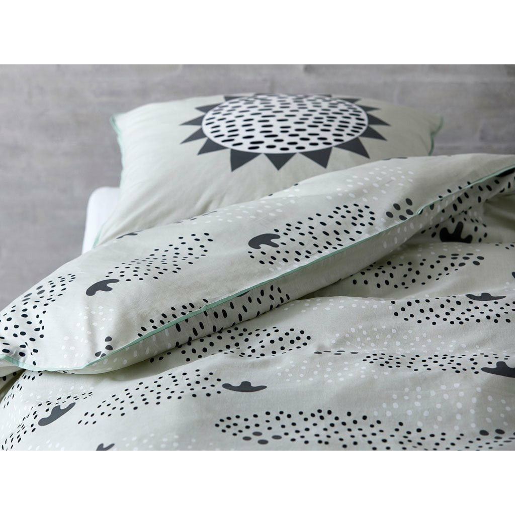 Södahl Raundrops sängkläder 140x200 cm, svartvitt