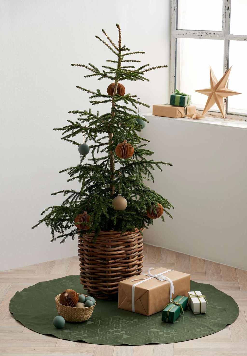 Södahl Star Christmas Tree Filt 120x120 cm, Forest Green