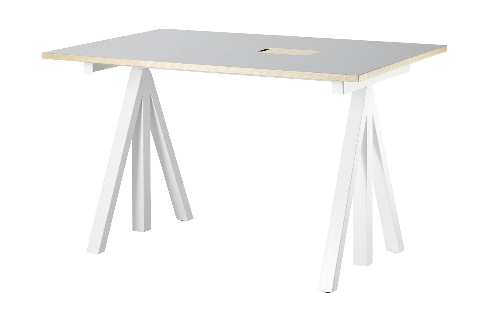 String Furniture Fungerar höjd justerbar skrivbord 78x120 cm, ljusgrå linoleum