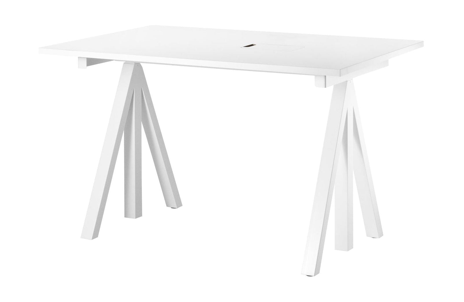 String Furniture Fungerar höjd justerbar skrivbord 78x120 cm, vit laminat
