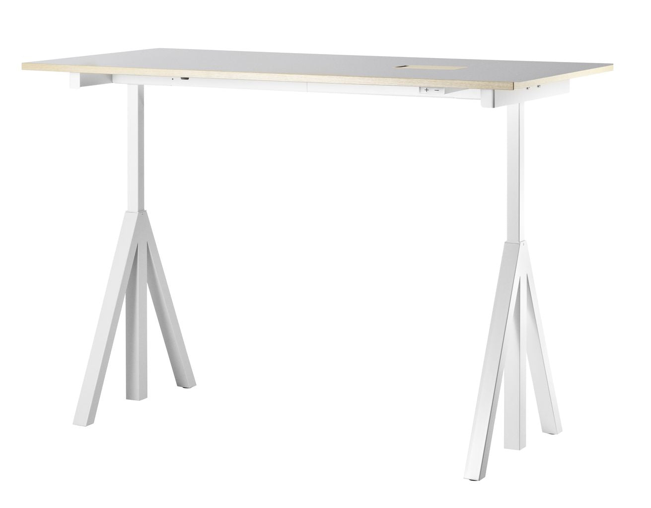 String Furniture Fungerar höjd justerbar skrivbord 78x160 cm, ljusgrå linoleum