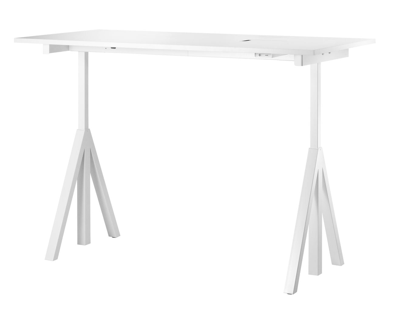 String Furniture Fungerar höjd justerbar skrivbord 78x160 cm, vit laminat