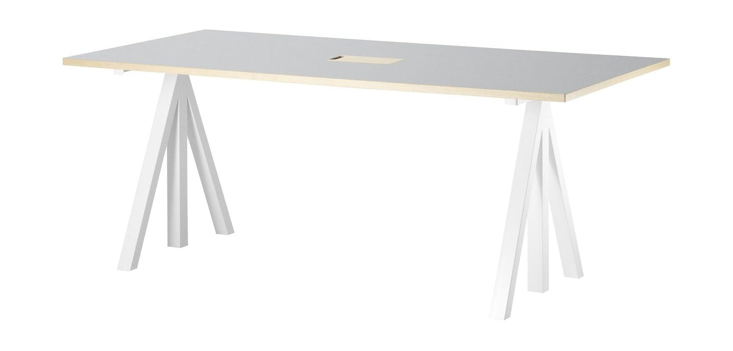 String Furniture Fungerar höjd justerbart skrivbord 90x180 cm, ljusgrå linoleum