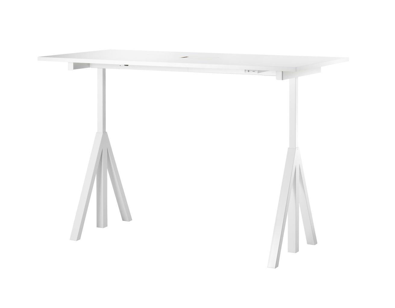 String Furniture Fungerar höjd justerbart skrivbord 90x180 cm, vit laminat