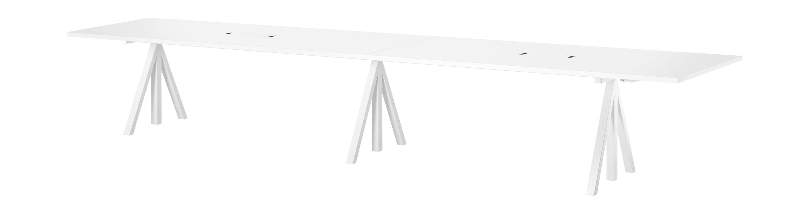 String Furniture Fungerar höjd justerbar möte tabell 90x180 cm, vit laminat