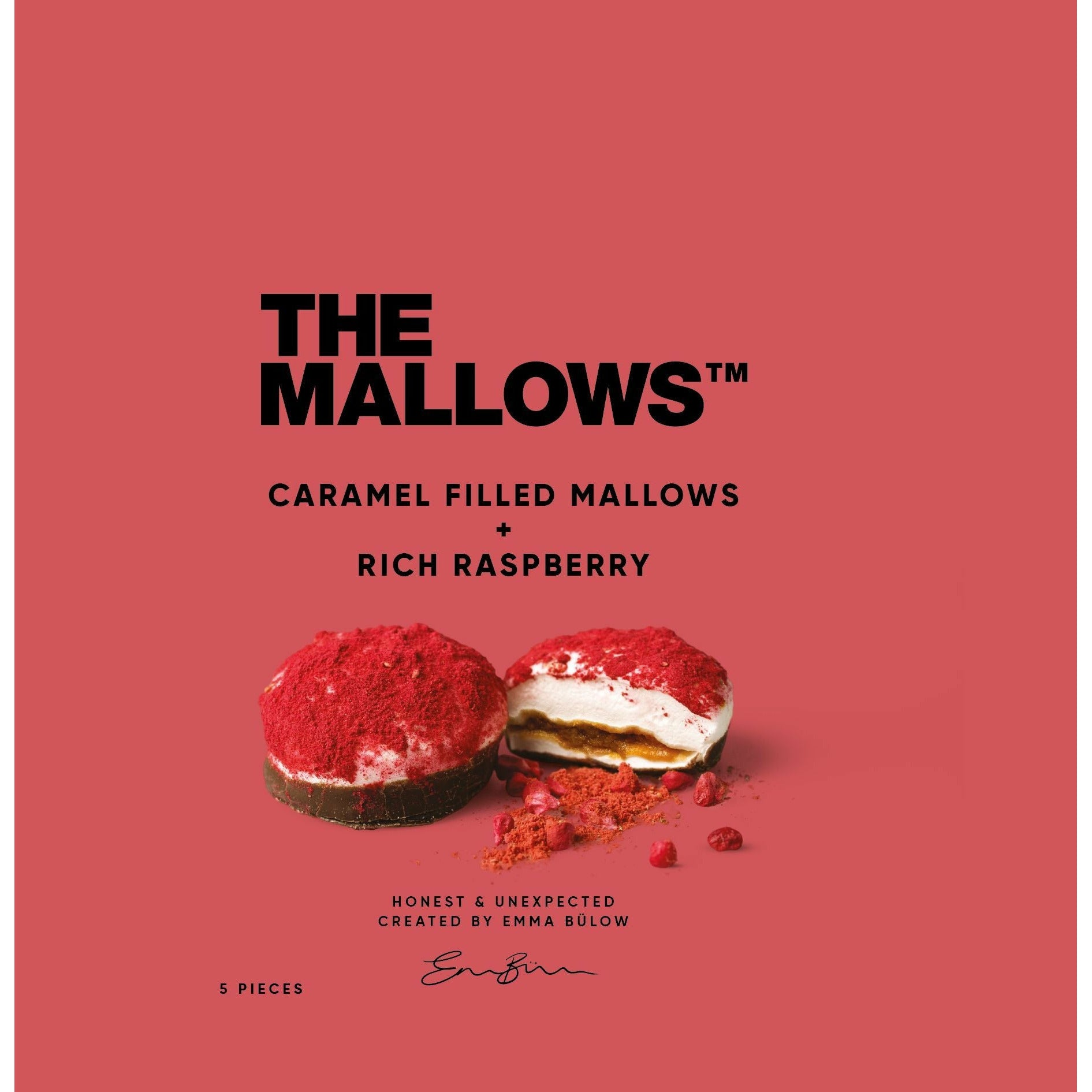 The Mallows Skumfiduser med Karamelfyld - Rich Raspberry, 11g