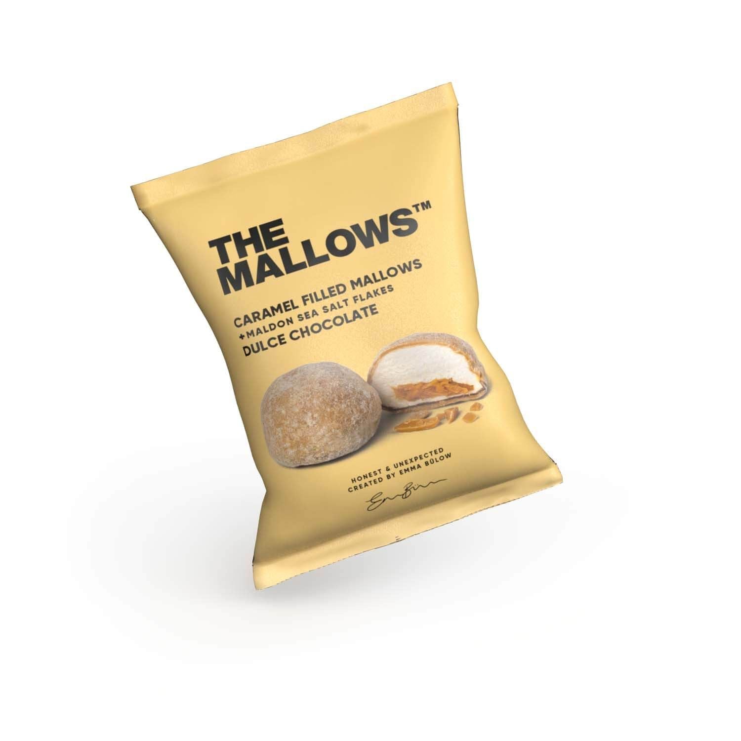 The Mallows Marshmallows med karamellfyllning & choklad - dulce choklad, 18g