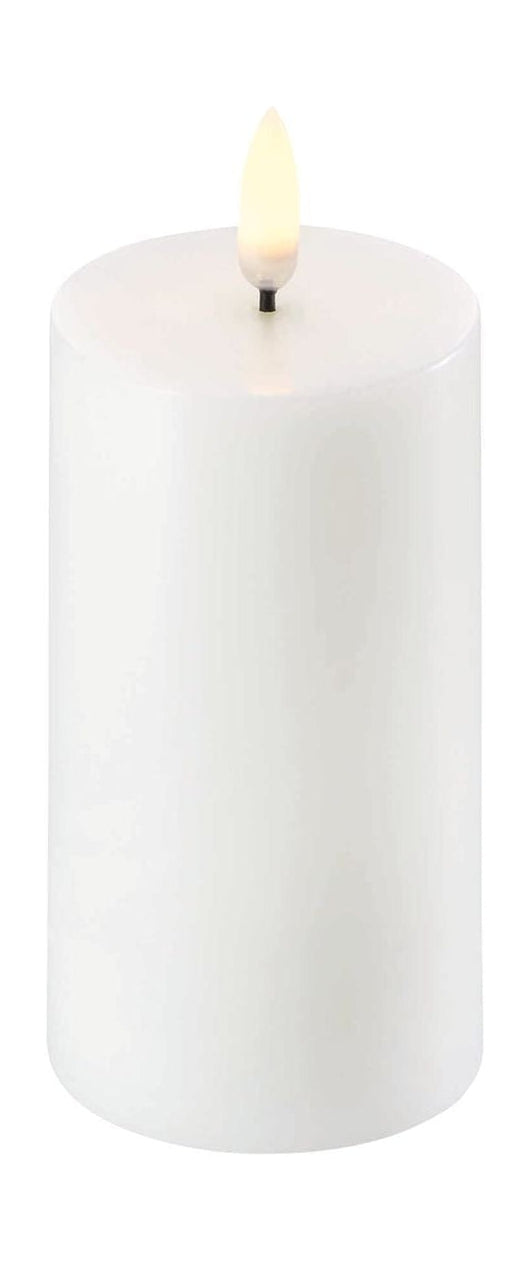 Uyuni Lighting LED Pillar Bloklys 3D Flamme ØxH 5,8x10,1 cm, Nordic White