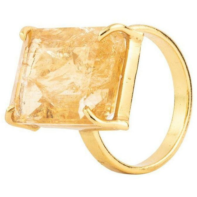 Vincent Candy Rock Citrin Call Gold Plated, Str. 56