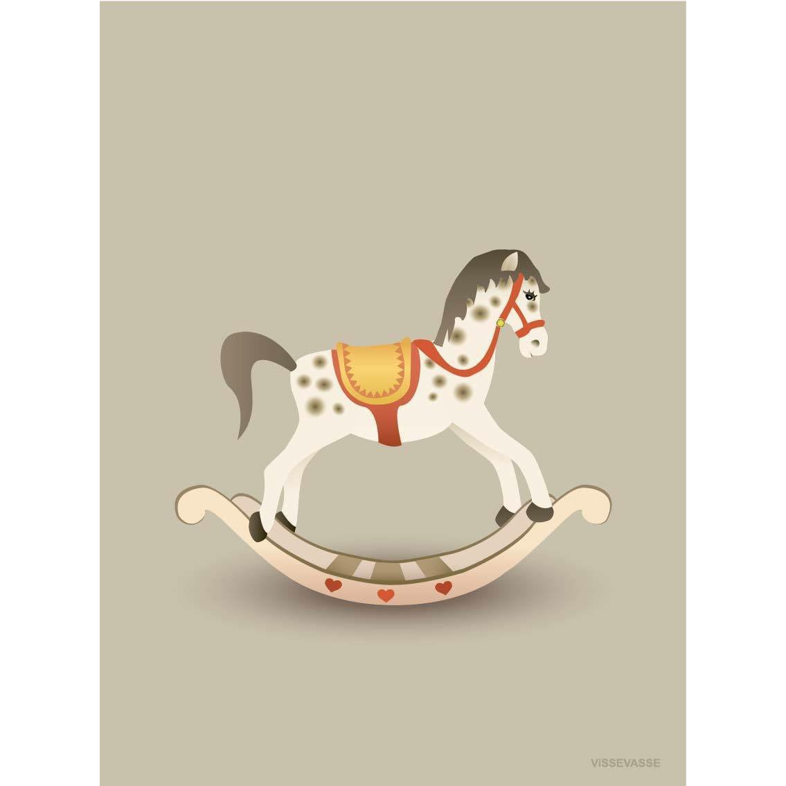 Vissevasse Rocking Horse Poster, Sandy Brown, 30x40 cm