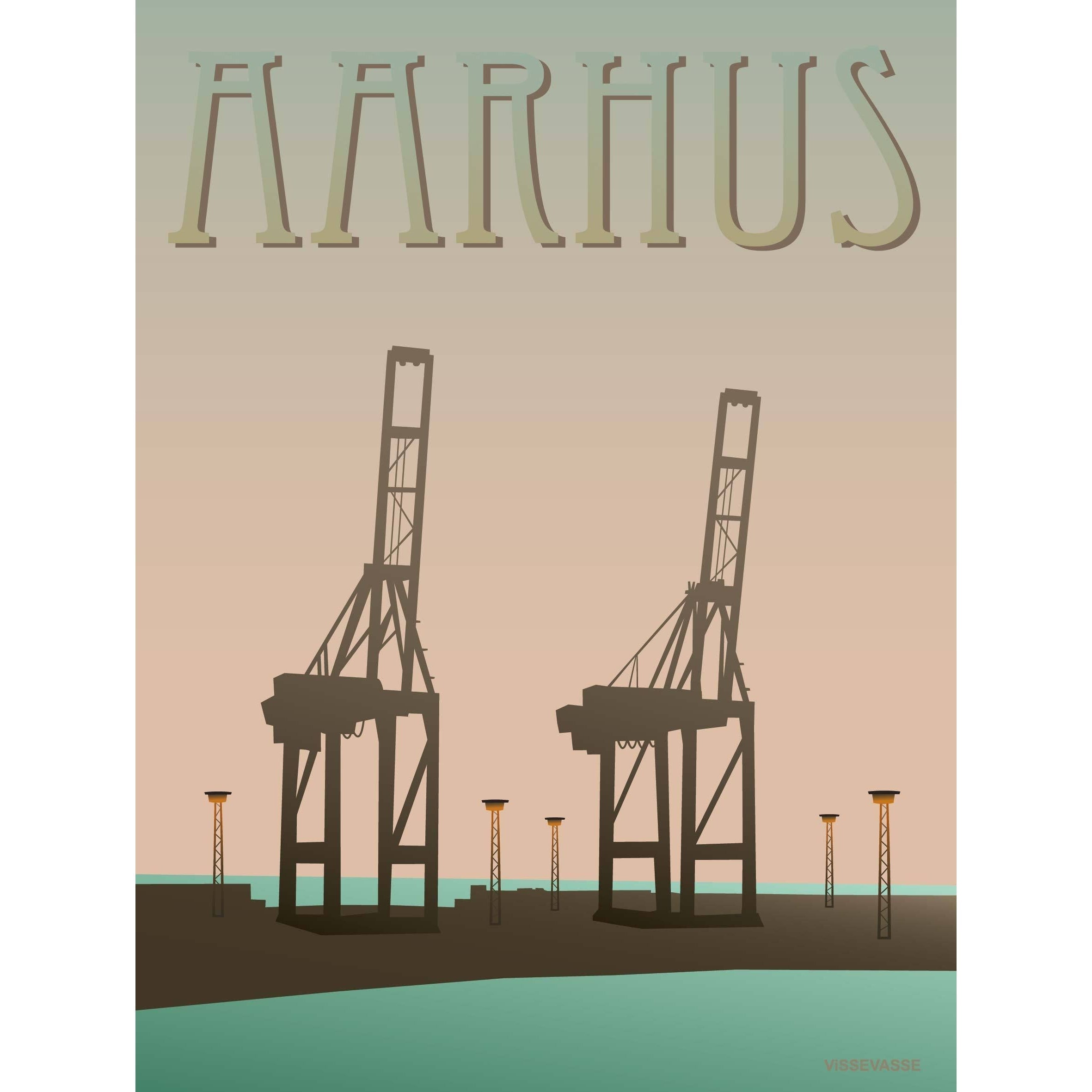 Vissevasse Aarhus Havnen Plakat, 15X21 Cm